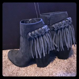 Suede Fringe Booties